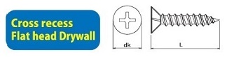 Cross Recess Flat Head Drywall